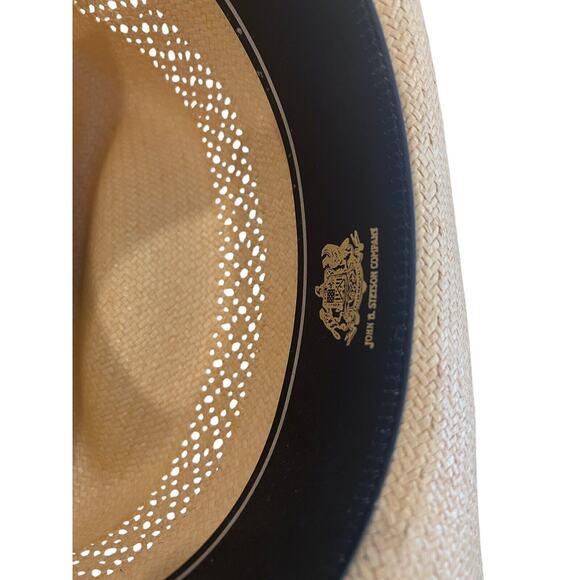 Stetson Rattlesnake Straw Cowboy Rattle Included Hat Size 6 7/8 - 55 6X - Picture 10 of 16